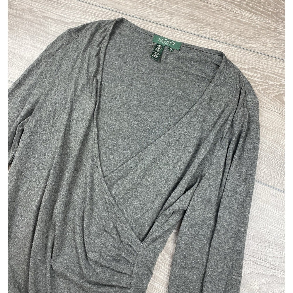 Lauren Ralph Lauren Women's Draped Front V Neck Top Size P M